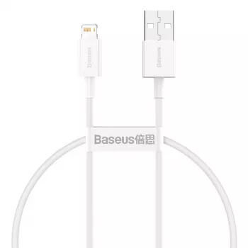 Baseus Superior Series laidas USB į Lightning, 2,4A, 0,25 m (baltas)