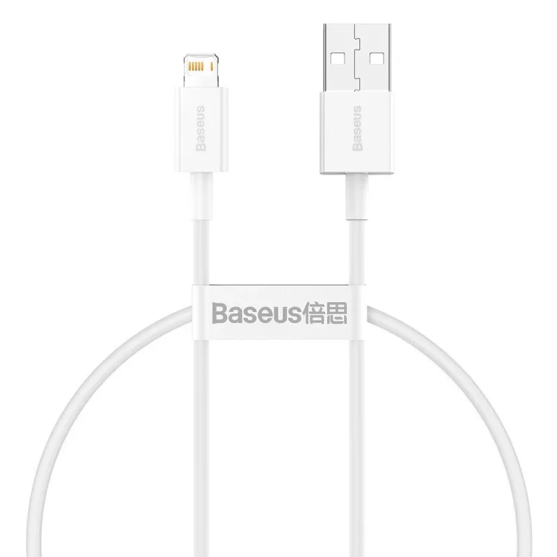 Baseus Superior serijos laidas USB į Lightning, 2,4 A, 0,25 m (baltas)