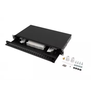 Šviesolaidinė skirstomoji dėžė Rack 1U 24x SC LC 19