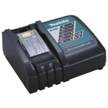 Makita DC18RC – akumuliatoriaus įkroviklis – 1 x akumuliatoriaus įkrovimas – skirtas Makita DCS553, DGA514, DGA901, DHP453, DHP482, DHS630, DLW140, DLX3179, DML815, LXT DBN500 (DC18RC)