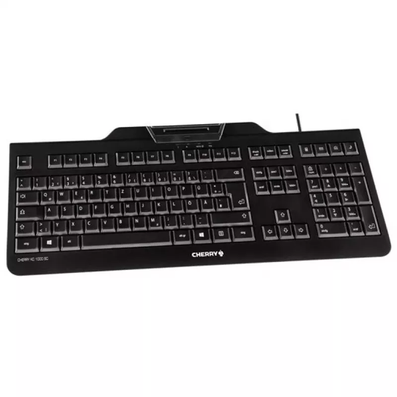CHERRY KC 1000 SC klaviatūra universali USB AZERTY belgiška juoda