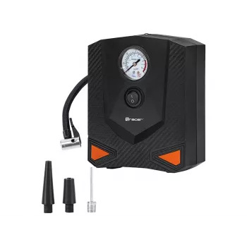 Nešiojamasis oro siurblys TRACER RES-03ML 12V 150 PSI — automobilio padangų pripūtimo įrenginys, 12 V maitinimas