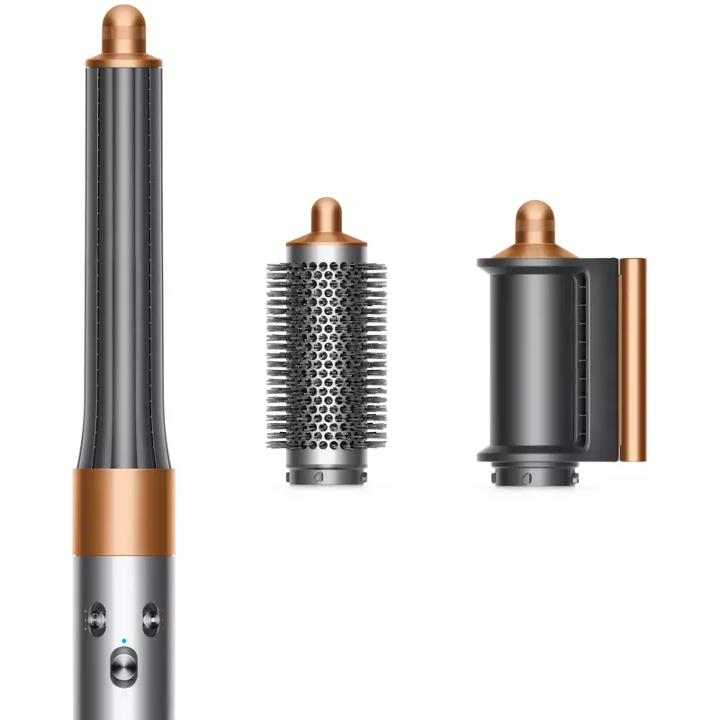 Multistyler Dyson Airwrap Origin Warm Copper Nickel — multistyler, 1300 W, 3 šilumos / greičio nustatymai, 360° pagrindas, 2,675 m laidas