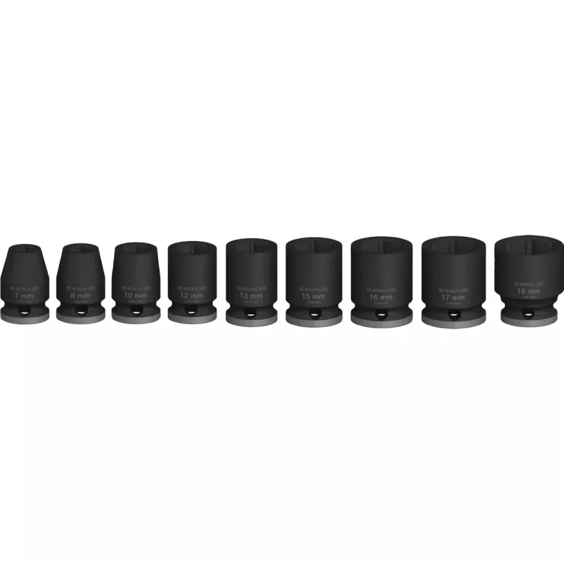 Smūginių galvučių rinkinys Bosch 3/8 colio, 9 vnt., juodas, standartinis