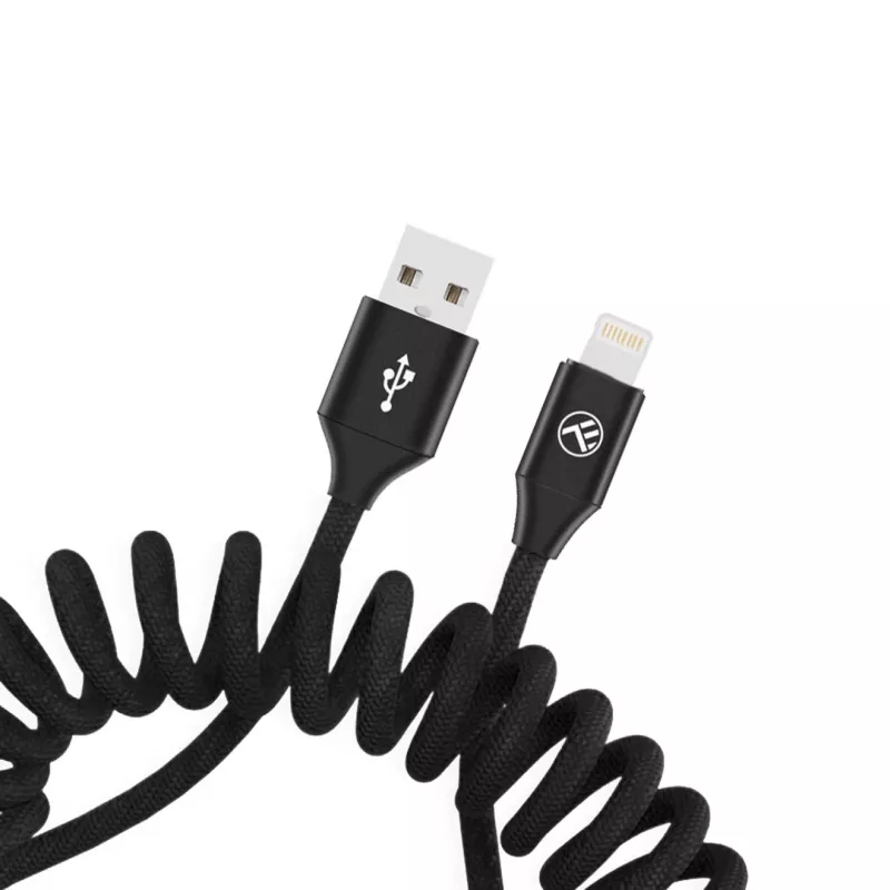 USB į Lightning duomenų kabelis Tellur Extendable 3A, 1,8 m, juodas