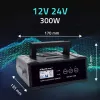 Baterijų įkroviklis QOLTEC 52514 — 12V/24V, 25A, AGM/GEL/SLA baterijoms su LCD ekranu