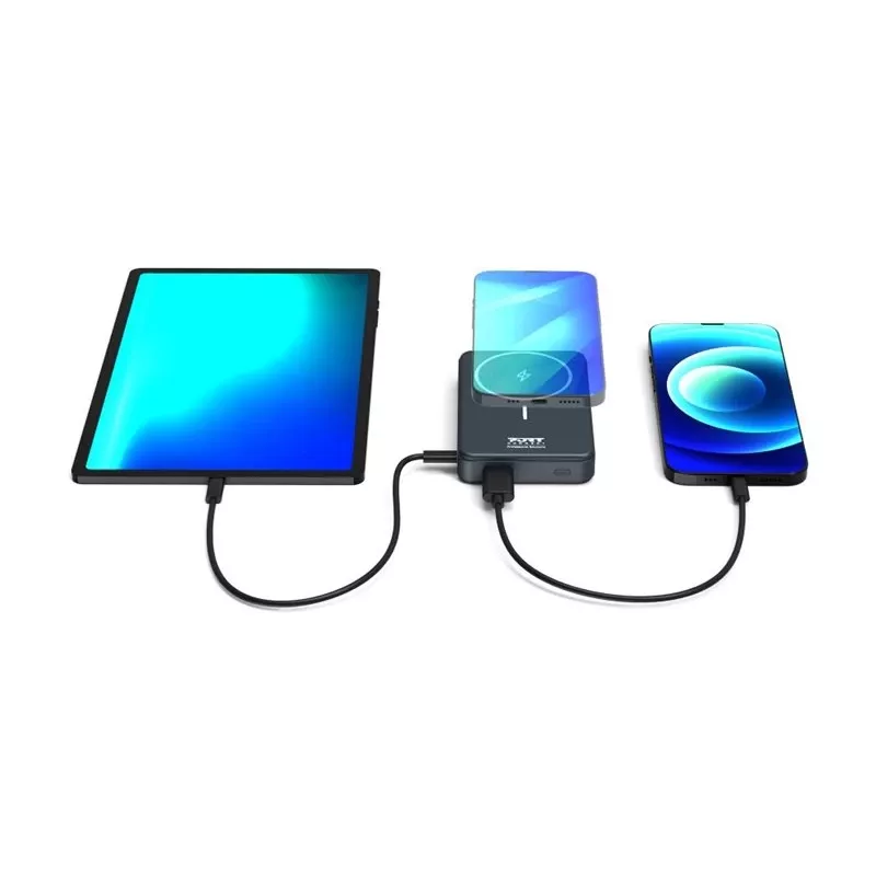 Port Designs 907005 belaidžio įkrovimo 10000 mAh išorinė baterija juoda