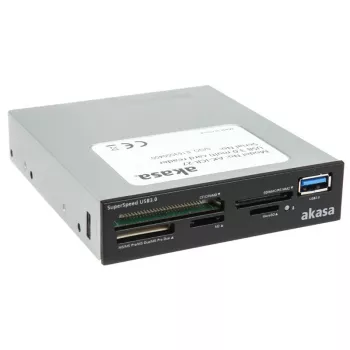 Akasa AK-ICR-27 kortelių skaitytuvas USB 3.2 Gen 1 (3.1 Gen 1) Vidinis Juoda, Pilka