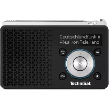 Nešiojamasis radijas TECHNISAT DIGITRADIO 1 A — DAB+/FM, OLED ekranas, USB-C, 3.5 mm ausinės, 1 W, juoda/sidabrinė