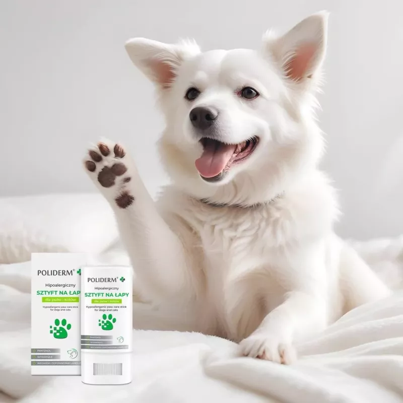 Paw care balm JM Sante POLIDERM hipoalerginis 14,5 g — letenų apsauga šunims ir katėms