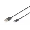 Digitus USB 2.0 jungiamasis laidas [1x USB 2.0 A kištukas - 1x USB 2.0 Micro-B kištukas] 1,80 m juodas Digitus (AK-300127-018-S)