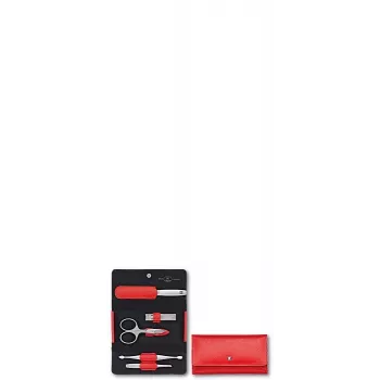 ZWILLING Twinox 97092-002-0 manikiūro kelioninis rinkinys, raudonos odos dėklas, 5 dalys