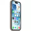 Silikoninis dėklas su „MagSafe“, skirtas „iPhone 15“ – molio spalvos