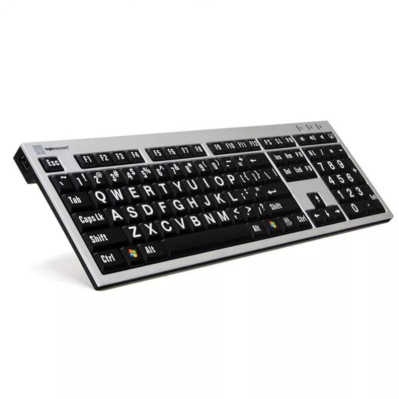 Klaviatūra Logickeyboard LKB-LPRNTWB-AJPU Office USB prancūziška juoda sidabrinė