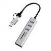 USB3.0 šakotuvas USB-A, SD/microSD lizdas, 2-in-1