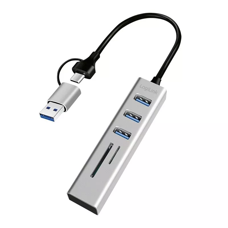 USB3.0 šakotuvas USB-A, SD/microSD lizdas, 2-in-1
