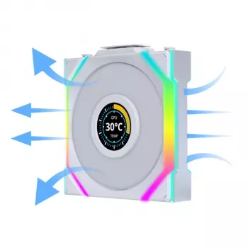 Ventiliatorius Lian Li UNI FAN SL Wireless LCD 120 12 cm Baltas 31 dB 51,45 cfm