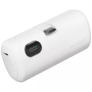 Išorinė baterija 4smarts 541657 5000 mAh Li‑Ion balta USB‑C 2 prievadai PD 2.0 PPS Quick Charge 3.0 3.63 V