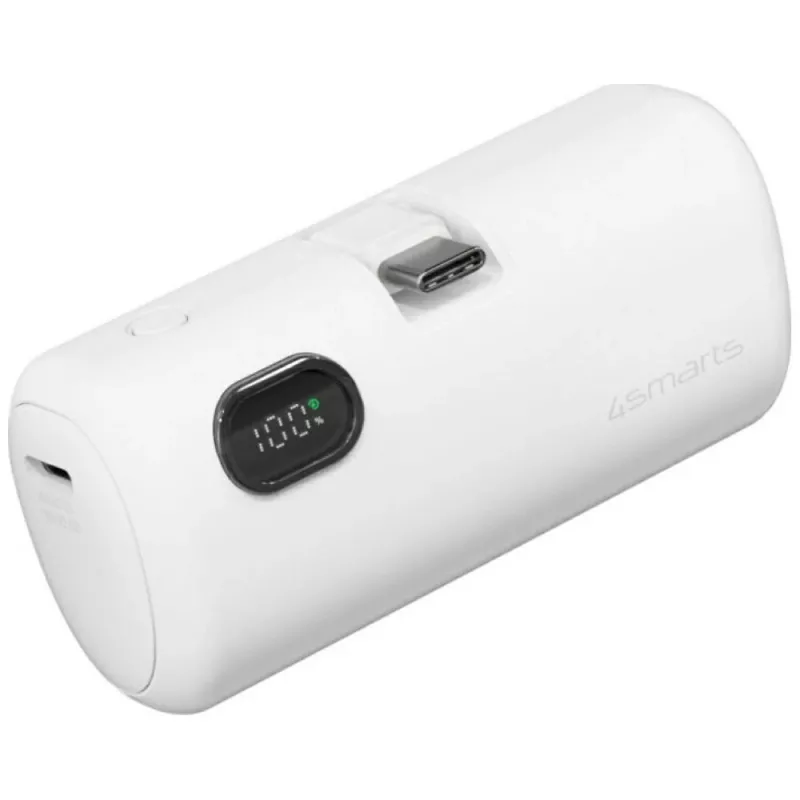 Išorinė baterija 4smarts 541657 5000 mAh Li‑Ion balta USB‑C 2 prievadai PD 2.0 PPS Quick Charge 3.0 3.63 V