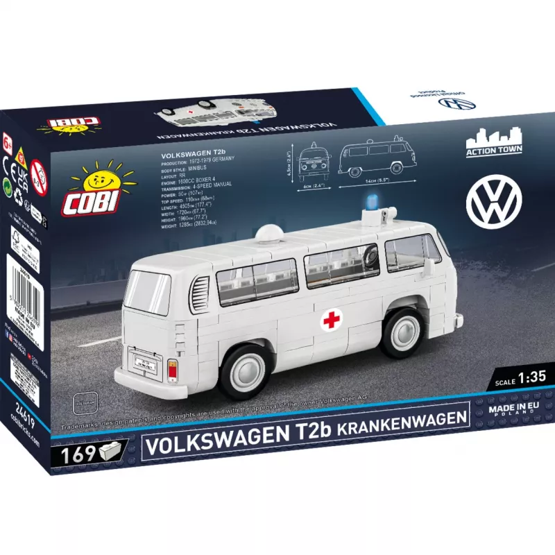 Cobi Model Kit Volkswagen T2b Ambulance 1:35 scale Pilka