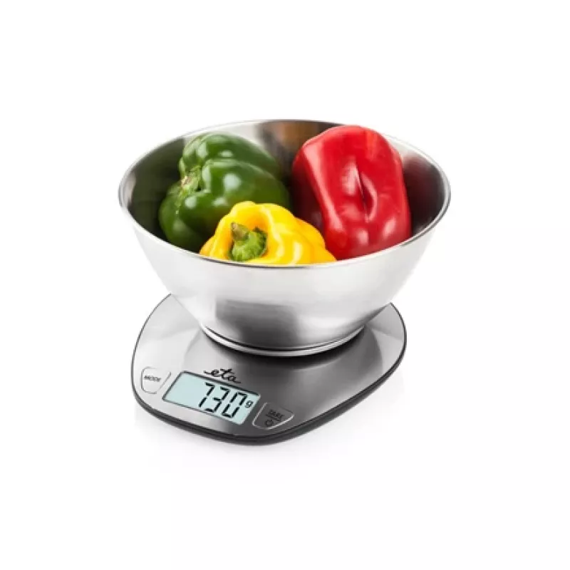 Elektroninė virtuvės svarstyklė ETA Dori nerūdijančio plieno, 5 kg talpa, 1 g tikslumas