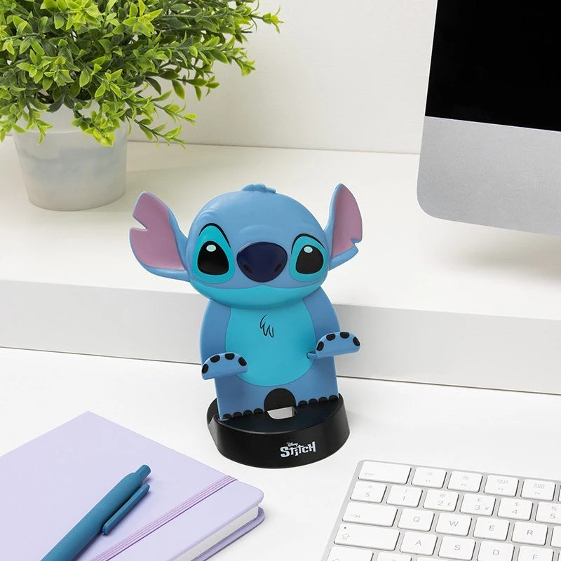 Išmaniojo telefono laikiklis Paladone PP13486LS Stitch dizainas — reguliuojamas stovas telefonams ir mažiems planšetiniams kompiuteriams