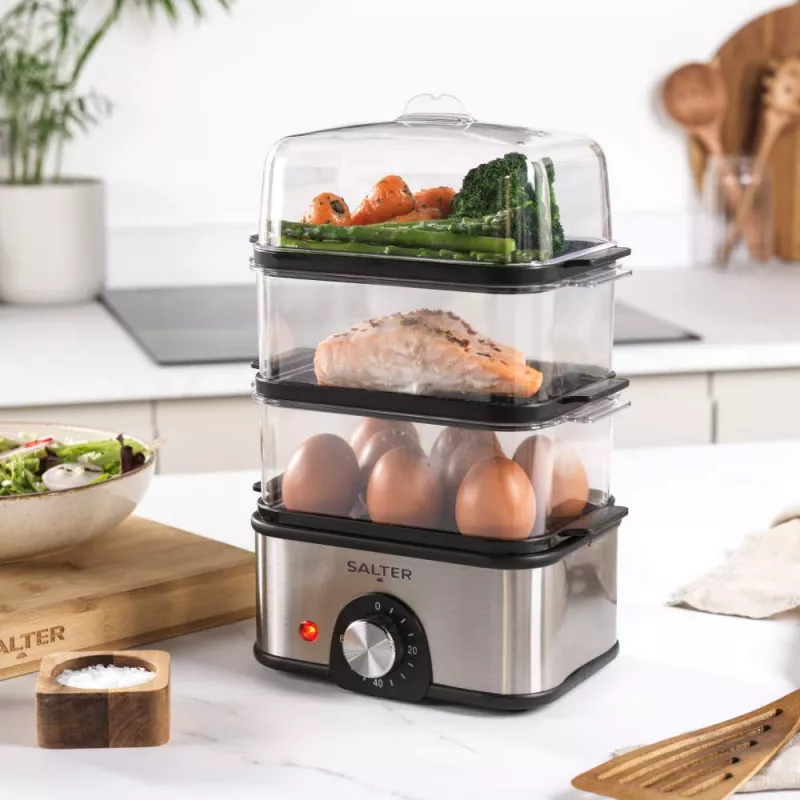 Salter EK5885VDE Compact 3-Tier Steamer