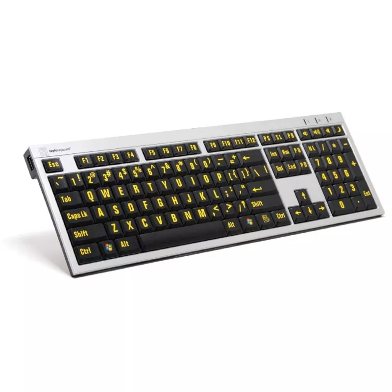 Logickeyboard LKB-LPRNTYB-AJPU - Viso dydžio (100%) - Laidinė - USB - Juoda - Sidabrinė
