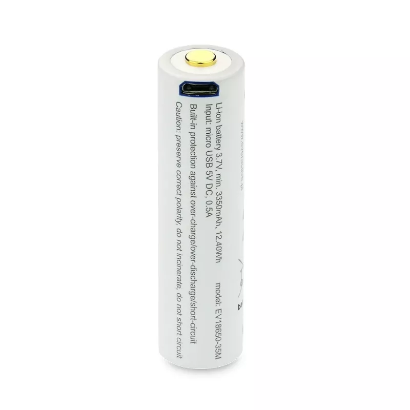18650 Li-Ion 3.7V everActive 3500mAh battery (1 vnt.) micro-USB with protection