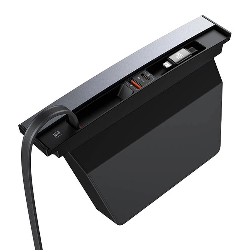 Hub Baseus T-Space su USB-C į Lightning laidais, skirtas Tesla automobiliams (juoda)