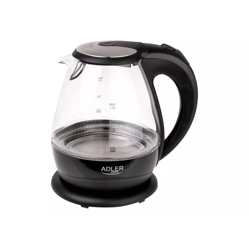 Virdulys | Adler | Virdulys | AD 1224 | Standartinis | 2000 W | 1,5 L | Stiklas | 360° besisukantis pagrindas | Juoda