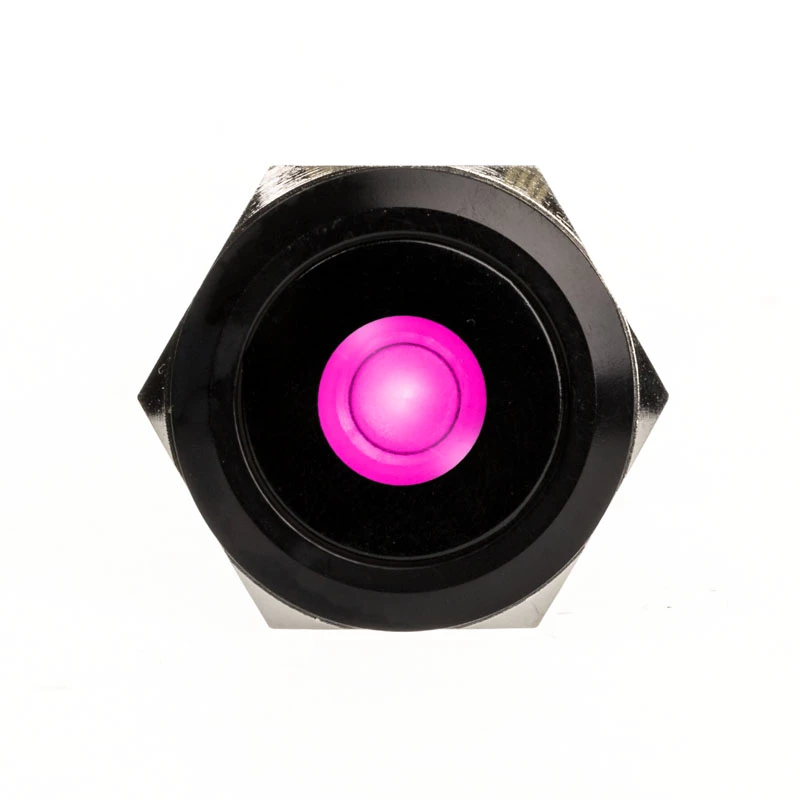 DimasTech vandalams atsparus mygtukas 25mm Juodaline Dot RGB (PD224)