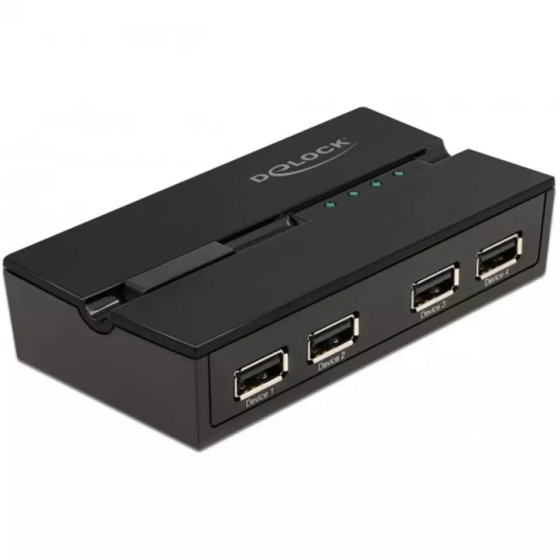 DELOCK 11494 kompiuterių duomenų jungiklis, juodas, USB Type-A Type-B, 0,48 Gbit/s