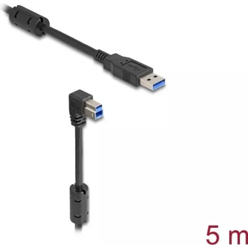 DeLOCK USB laidas Type-A kištukas į Type-B kištukas 90° žemyn kampuotas 5 m