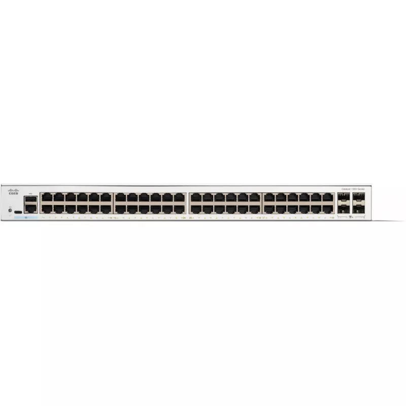 Cisco Catalyst 1300-48T-4X valdomas jungiklis, 48 prievadų GE, 4x10GE SFP+, ribota viso gyvenimo apsauga (C1300-48T-4X)