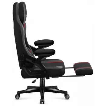 Žaidimų kėdė huzaro Force 4.6 — ergonomiška medžiaginė sėdynė, reguliuojamas aukštis ir kampas, juosmens atrama, maks. 130 kg, sėdynės plotis 41 cm