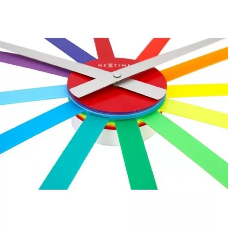 NeXtime klok 2995di Colour Guide, Ø 60 cm, sieninis, daugiaspalvis