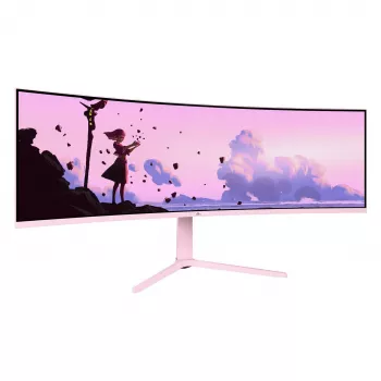 Lenktas monitorius Arozzi Nova 49” (124.5 cm) Dual QHD 5120×1440 LED VA 32:9 4 ms Rožinis
