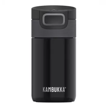 Termo puodelis Kambukka Etna 300 ml Pitch Juoda — izoliuotas kelioninis puodelis, nerūdijantis plienas, nepralaidus, 300 ml