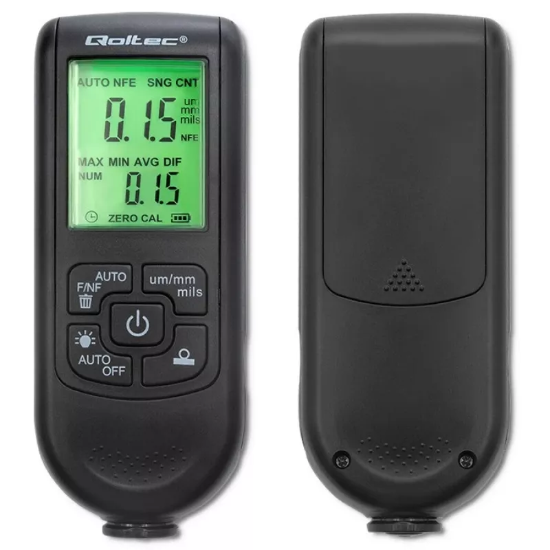 Qoltec dažų storio matuoklis su LCD ekranu | 0~2000um
