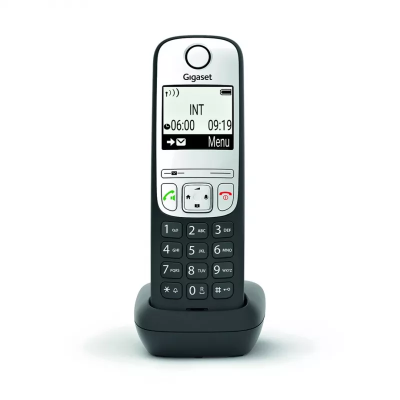 Gigaset A690HX analoginis/DECT telefonas su skambučio numerio atpažinimu, juodas, sidabrinis