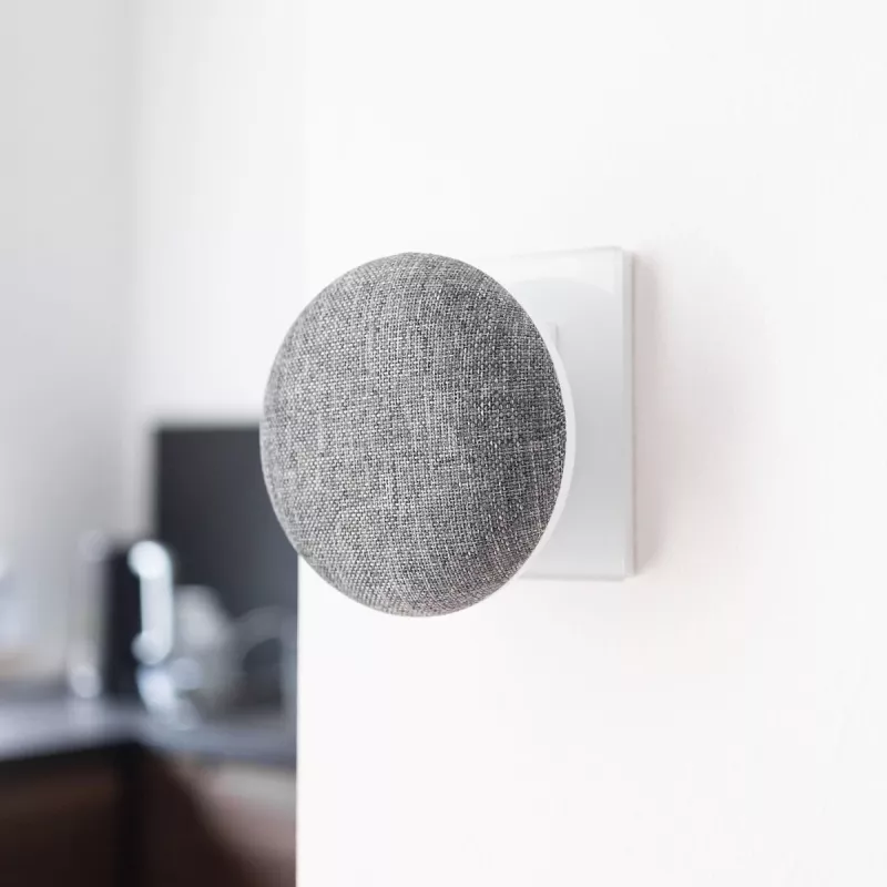 Hombli durų skambučio melodijos imtuvas Hombli Doorbell Chime 2, belaidis 433,92 MHz, kintamoji srovė 110–240 V, C tipo kištukas, pilka / balta