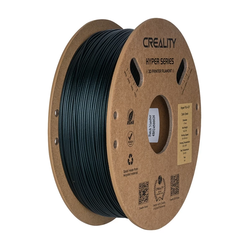 3D spausdintuvo filamentas Creality PLA Hyper Carbon tamsiai žalia 1,75 mm 1 kg