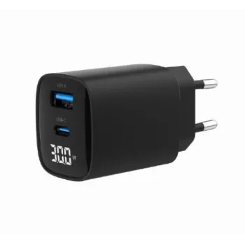 Mobiliųjų įrenginių įkroviklis Gembird TA-UC-PDQC30LCD-BK-01 Greitas įkrovimas Juodas
