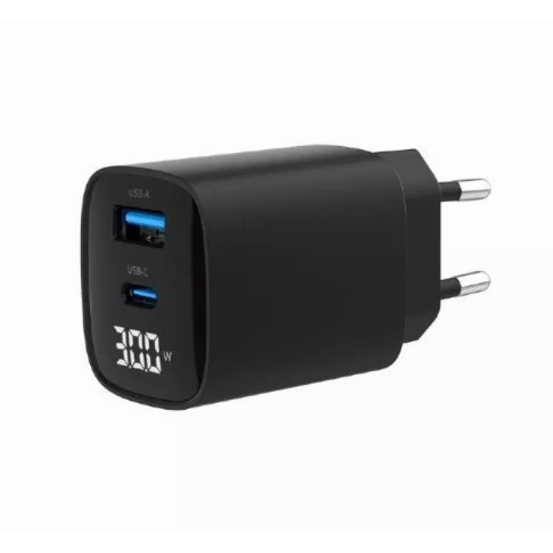 Mobiliųjų įrenginių įkroviklis Gembird TA-UC-PDQC30LCD-BK-01 Greitas įkrovimas Juodas