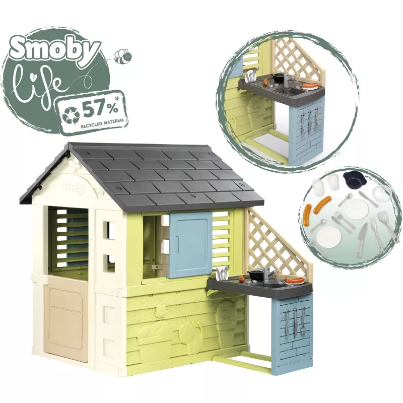 Ant grindų statomas žaidimų namelis Smoby 810738, Simba‑Dickie, lauko, 1 durys, įvairiaspalvis, nuo 2 metų