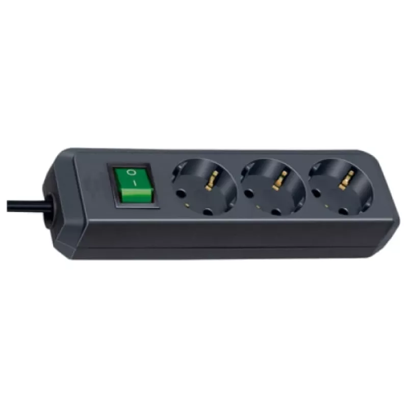 Maitinimo prailgintuvas Brennenstuhl Eco-Line 5 m 3 kintamosios srovės lizdai Juodas