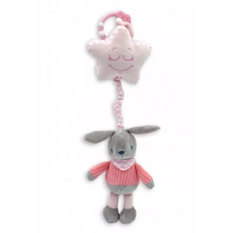 Pliušinė muzikinė dėžutė TULILO Rabbit 38 cm modelis 9026 — muzikinis žaislas triušis, 38 cm