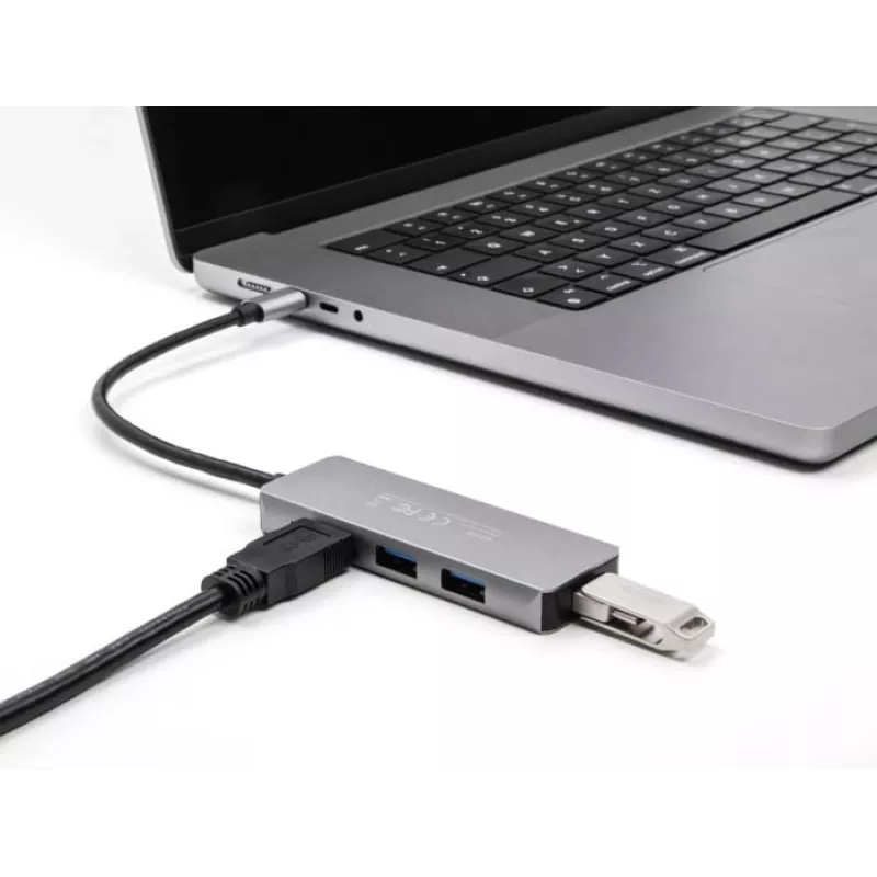 DeLOCK 63173 USB šakotuvas Type-C 5000 Mbit/s Juodas
