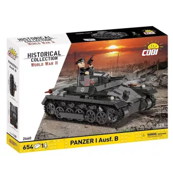 Statybinis rinkinys Cobi Panzer I Ausf. B – 654 detalės, detalus tanko modelio rinkinys